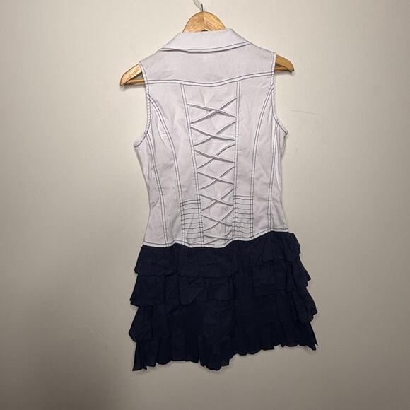 White and Blue Dress - Picture 4 of 5